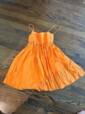 ASOS Orange Smocked Bodice Mini Dress